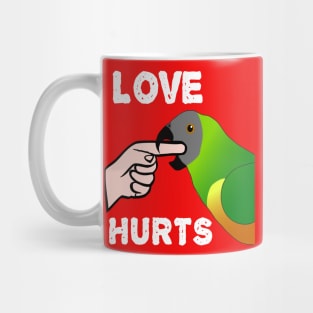 Love Hurts Senegal Parrot Biting Mug